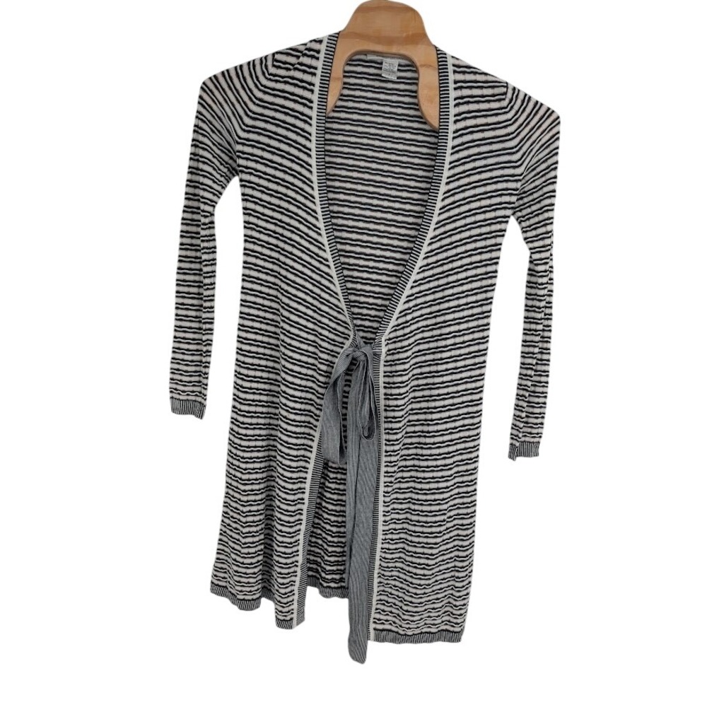 Diane Von Furstenburg Evadine Long Sleeve‎ Wavy Striped Knit wrap dress sz S